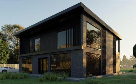 Aktive Baustelle mit Betonwänden und Schalungen